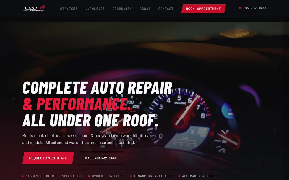 Website we designed and built for 1320 Motorsport, launching soon